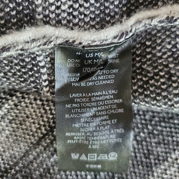 ANTHROPOLOGIE |‎ MAEVE Keisha Gray/Black Oversized Turtleneck Poncho Sweater M/L - Picture 12 of 14